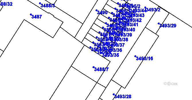 Parcela st. 3504/4 v KÚ Most II, Katastrální mapa
