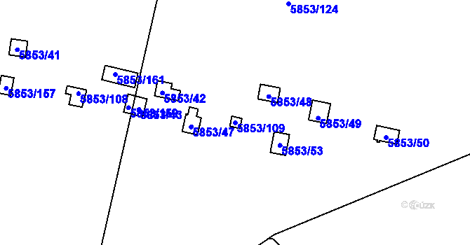 Parcela st. 5853/109 v KÚ Most II, Katastrální mapa