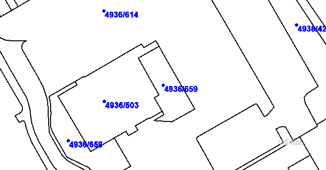 Parcela st. 4936/659 v KÚ Most II, Katastrální mapa
