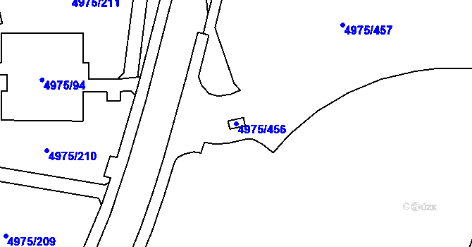 Parcela st. 4975/456 v KÚ Most II, Katastrální mapa