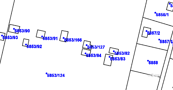 Parcela st. 5853/127 v KÚ Most II, Katastrální mapa