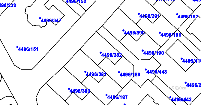 Parcela st. 4496/382 v KÚ Most II, Katastrální mapa