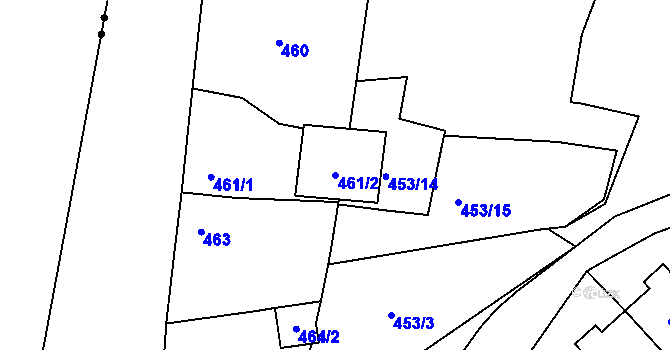 Parcela st. 461/2 v KÚ Most II, Katastrální mapa