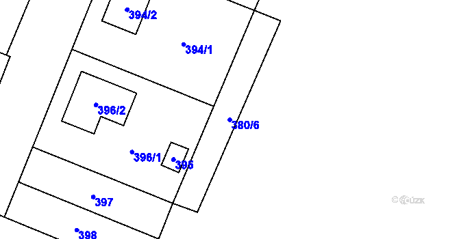 Parcela st. 380/6 v KÚ Most II, Katastrální mapa