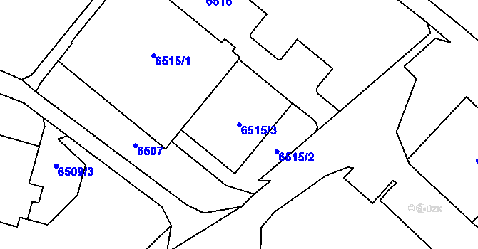 Parcela st. 6515/3 v KÚ Most II, Katastrální mapa