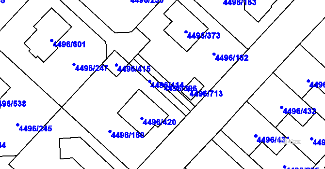 Parcela st. 4496/396 v KÚ Most II, Katastrální mapa