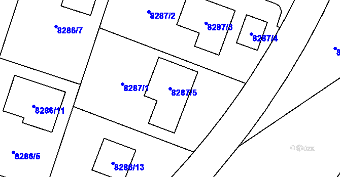 Parcela st. 8287/5 v KÚ Most II, Katastrální mapa