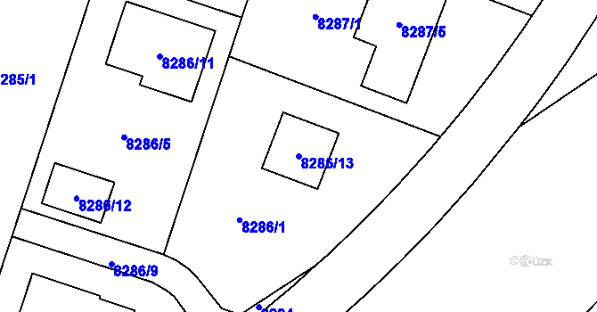 Parcela st. 8286/13 v KÚ Most II, Katastrální mapa