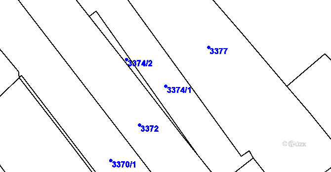 Parcela st. 3374/1 v KÚ Most II, Katastrální mapa