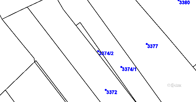 Parcela st. 3374/2 v KÚ Most II, Katastrální mapa