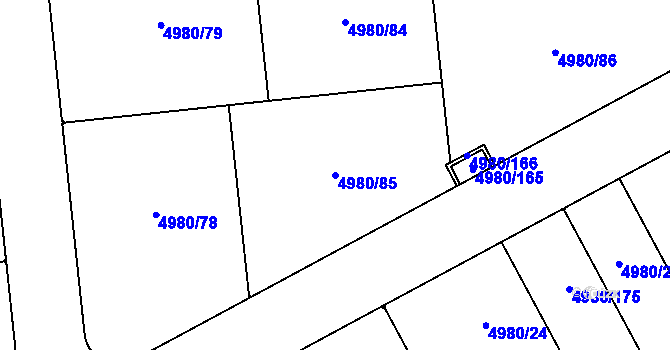 Parcela st. 4980/85 v KÚ Most II, Katastrální mapa