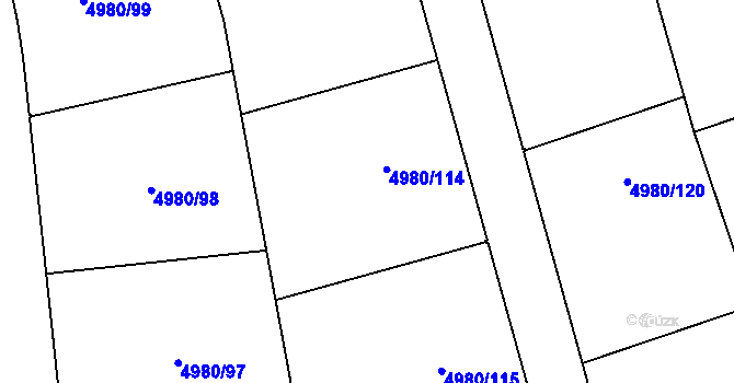Parcela st. 4980/114 v KÚ Most II, Katastrální mapa