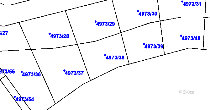 Parcela st. 4973/38 v KÚ Most II, Katastrální mapa