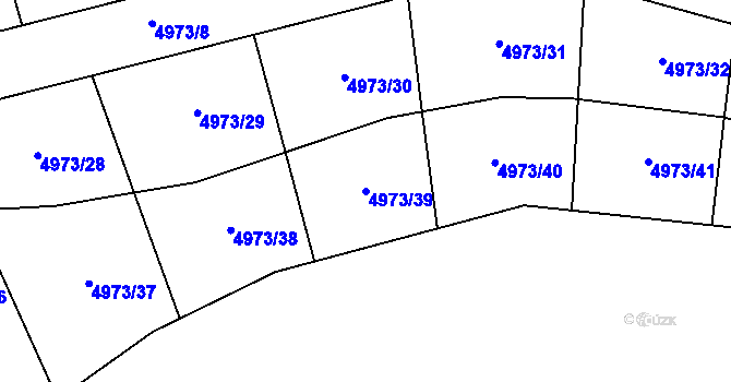 Parcela st. 4973/39 v KÚ Most II, Katastrální mapa