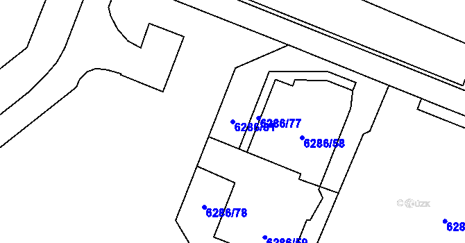 Parcela st. 6286/81 v KÚ Most II, Katastrální mapa