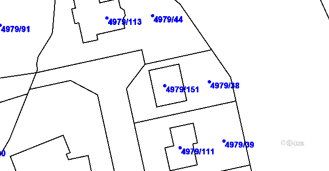 Parcela st. 4979/151 v KÚ Most II, Katastrální mapa