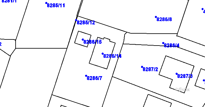 Parcela st. 8286/14 v KÚ Most II, Katastrální mapa