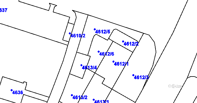 Parcela st. 4612/6 v KÚ Most II, Katastrální mapa
