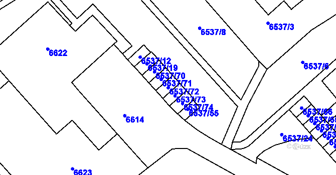 Parcela st. 6537/72 v KÚ Most II, Katastrální mapa