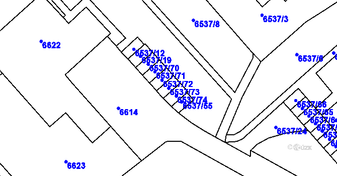 Parcela st. 6537/73 v KÚ Most II, Katastrální mapa