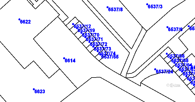 Parcela st. 6537/74 v KÚ Most II, Katastrální mapa