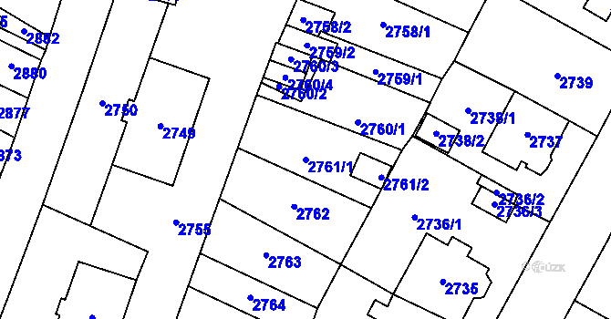 Parcela st. 2761/1 v KÚ Most II, Katastrální mapa