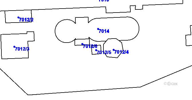 Parcela st. 7012/5 v KÚ Most II, Katastrální mapa