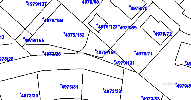 Parcela st. 4979/154 v KÚ Most II, Katastrální mapa