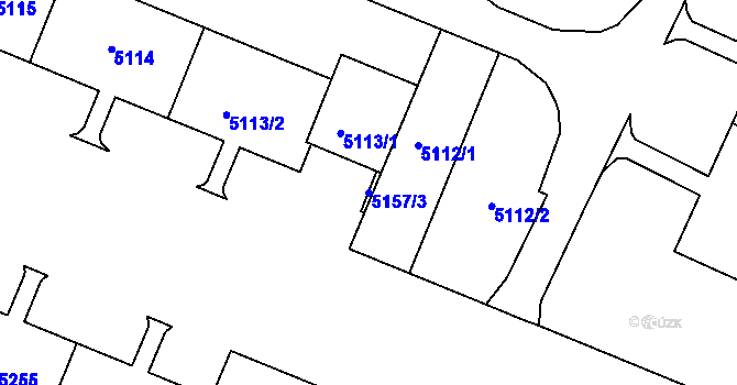 Parcela st. 5157/3 v KÚ Most II, Katastrální mapa
