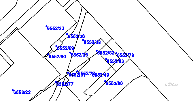 Parcela st. 6552/82 v KÚ Most II, Katastrální mapa