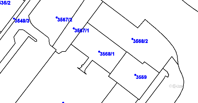 Parcela st. 3568/1 v KÚ Most II, Katastrální mapa