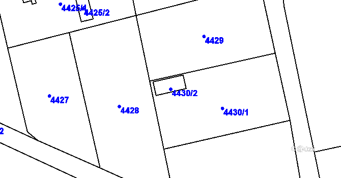 Parcela st. 4430/2 v KÚ Most II, Katastrální mapa