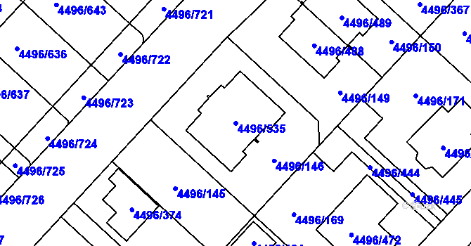 Parcela st. 4496/535 v KÚ Most II, Katastrální mapa