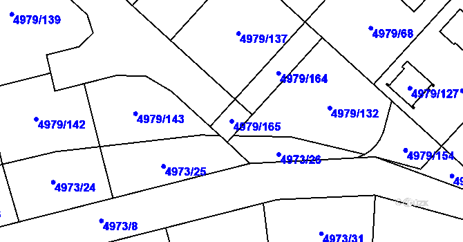 Parcela st. 4979/165 v KÚ Most II, Katastrální mapa