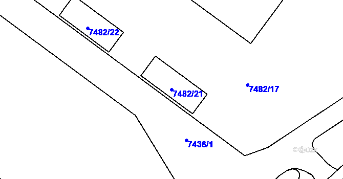Parcela st. 7482/21 v KÚ Most II, Katastrální mapa