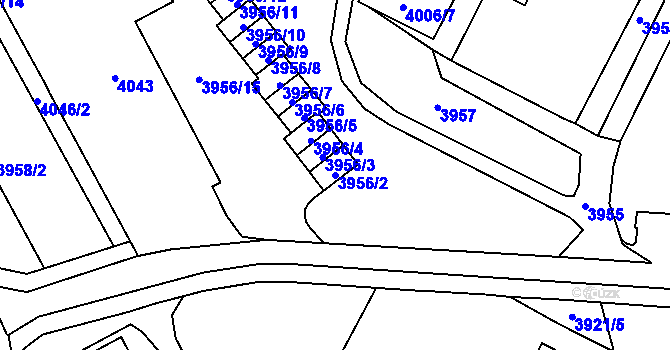 Parcela st. 3956/2 v KÚ Most II, Katastrální mapa