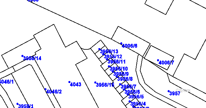 Parcela st. 3956/12 v KÚ Most II, Katastrální mapa
