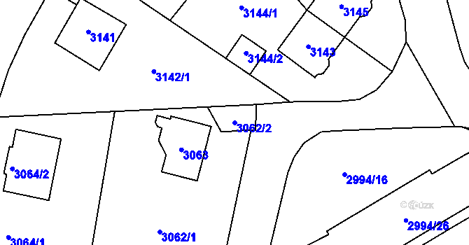 Parcela st. 3062/2 v KÚ Most II, Katastrální mapa