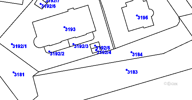 Parcela st. 3192/4 v KÚ Most II, Katastrální mapa