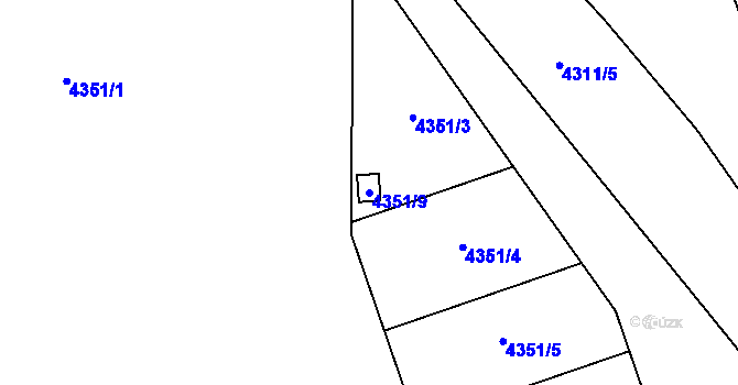 Parcela st. 4351/9 v KÚ Most II, Katastrální mapa