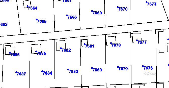 Parcela st. 7681 v KÚ Most II, Katastrální mapa