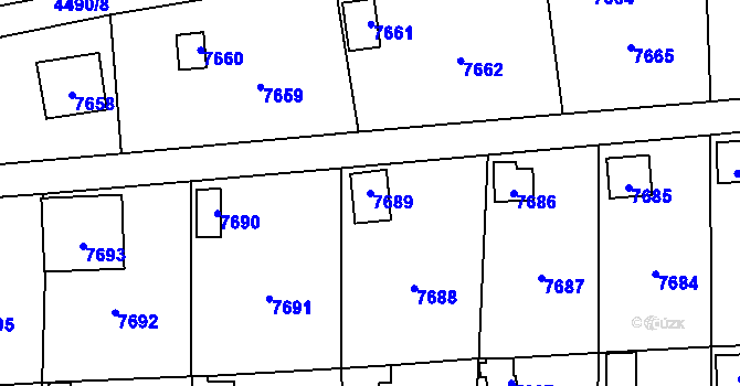 Parcela st. 7689 v KÚ Most II, Katastrální mapa