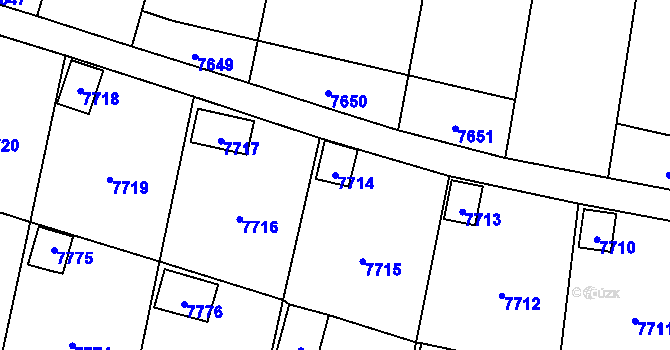 Parcela st. 7714 v KÚ Most II, Katastrální mapa