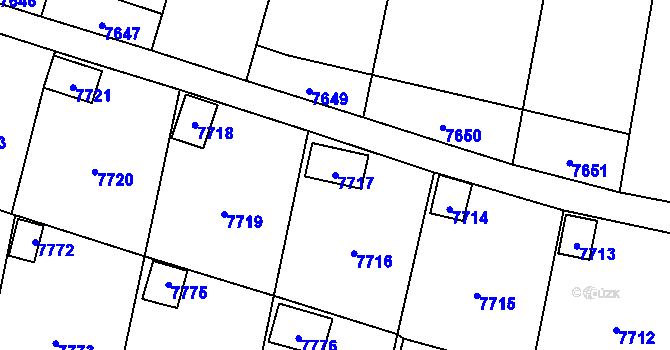 Parcela st. 7717 v KÚ Most II, Katastrální mapa