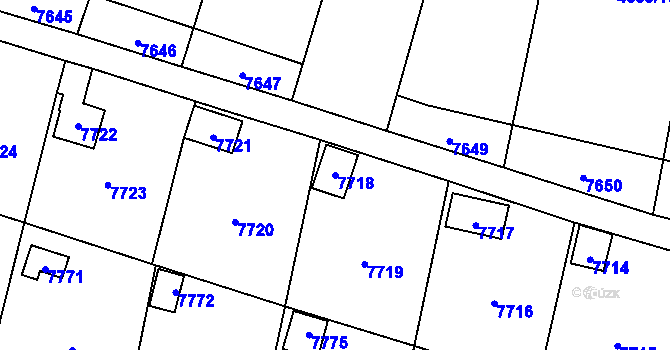 Parcela st. 7718 v KÚ Most II, Katastrální mapa