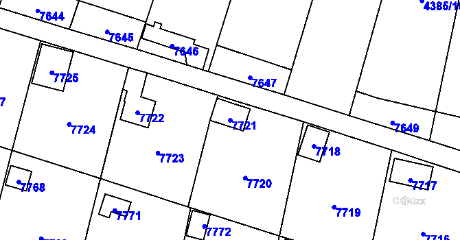 Parcela st. 7721 v KÚ Most II, Katastrální mapa