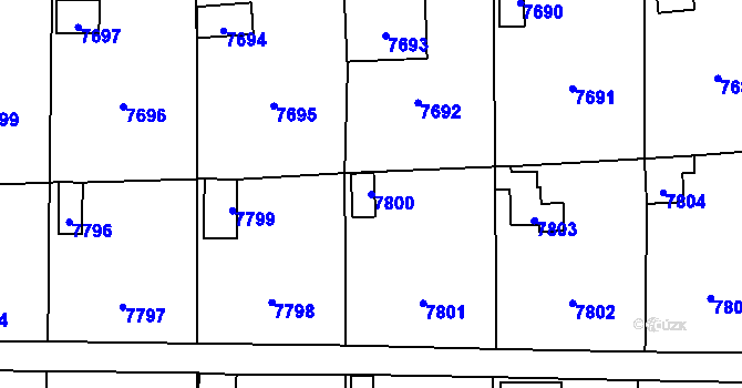 Parcela st. 7800 v KÚ Most II, Katastrální mapa
