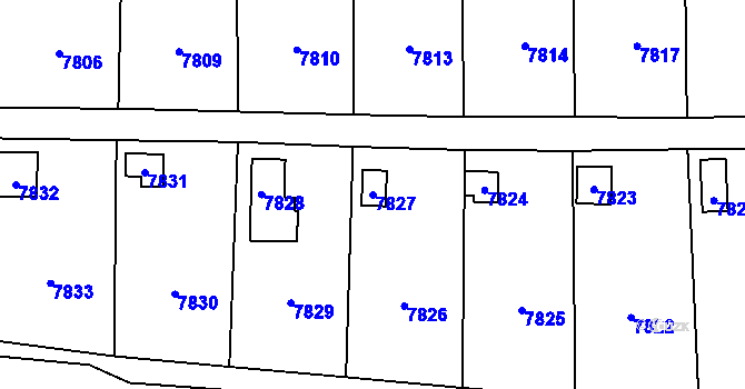 Parcela st. 7827 v KÚ Most II, Katastrální mapa
