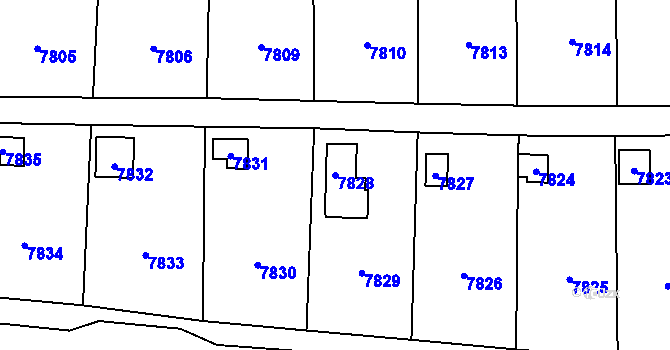 Parcela st. 7828 v KÚ Most II, Katastrální mapa