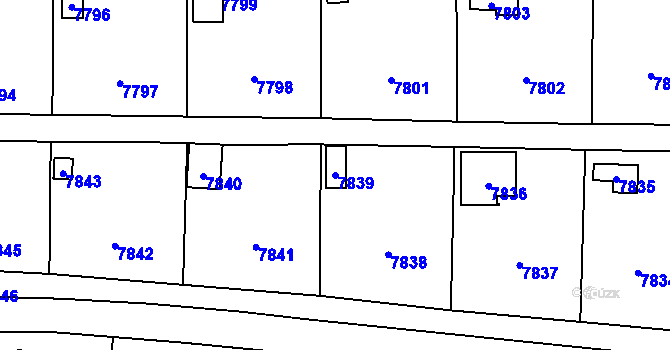 Parcela st. 7839 v KÚ Most II, Katastrální mapa
